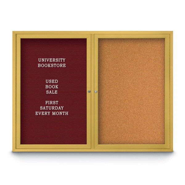 Corkboard, 18"x24", Deep Burgundy/Bronze